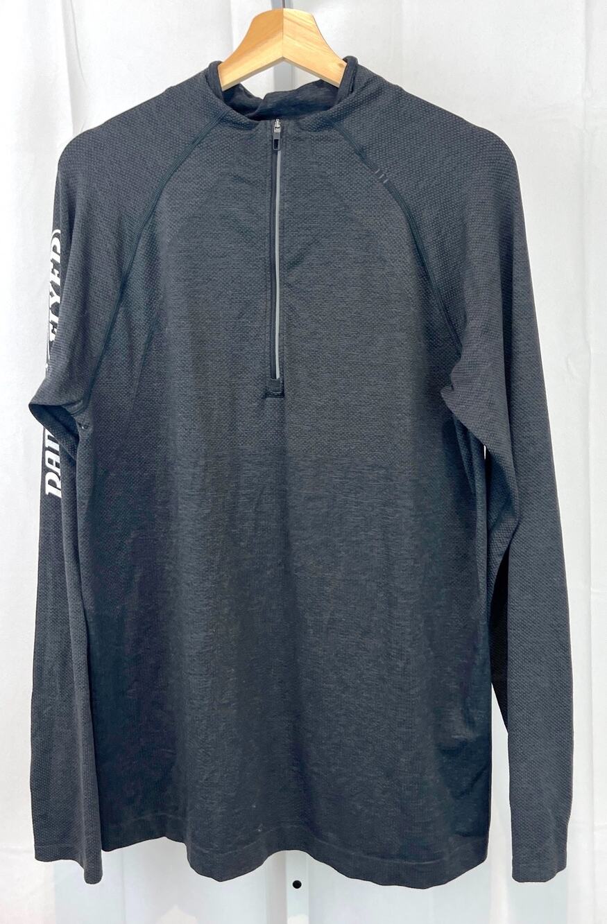 LULULEMON Radio Flyer Metal Vent Tech 1/2 Zip Pullover Long Sleeve Top Black L
